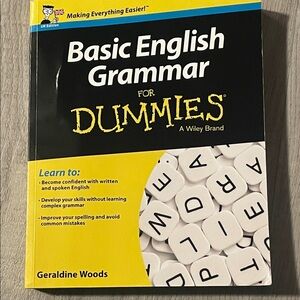 Basic English Grammar for Dummies by Wiley - Yellow and Black